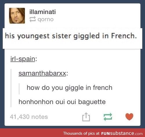 How do you giggle in French?