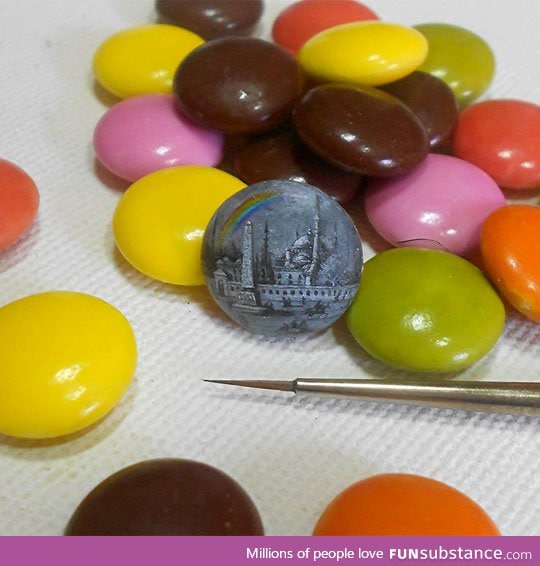 Painting on an m&m