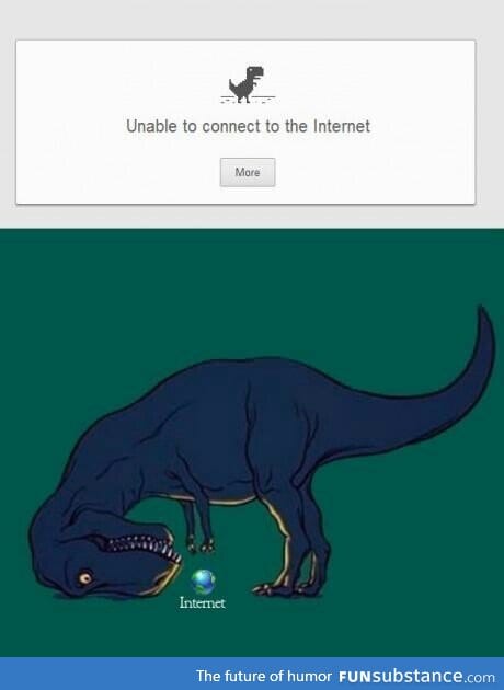 "Unable to connect to the internet."