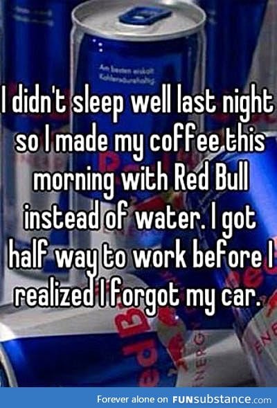 Making coffee with Red Bull