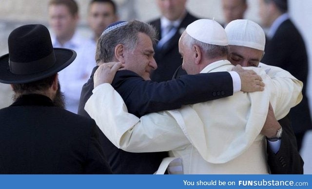 Three religions in one embrace