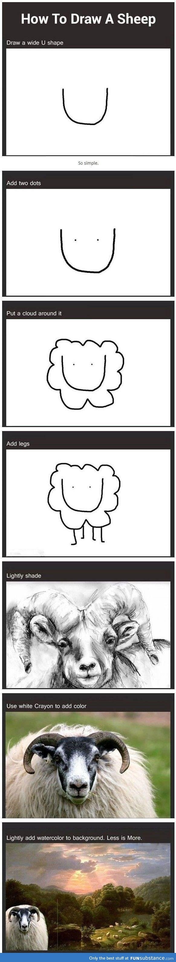 How to draw sheep