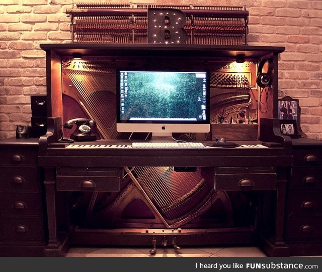 An amazing custom piano desk