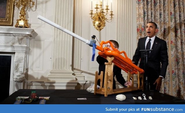 President Obama excited at the White House Science Fair