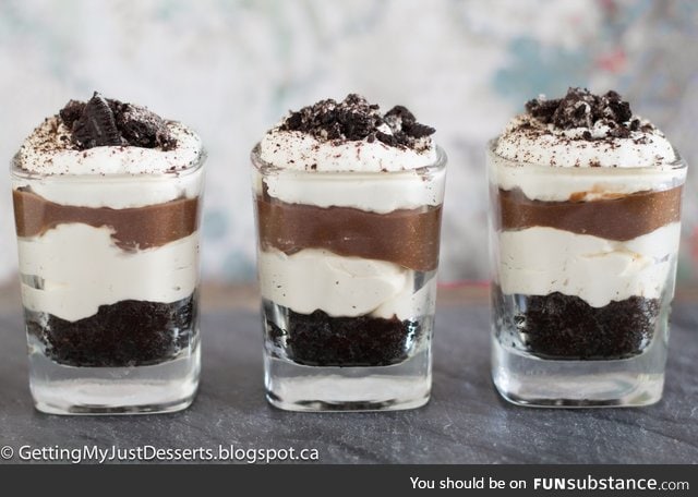 Let's all do shots of........ Oreo Cheesecake!