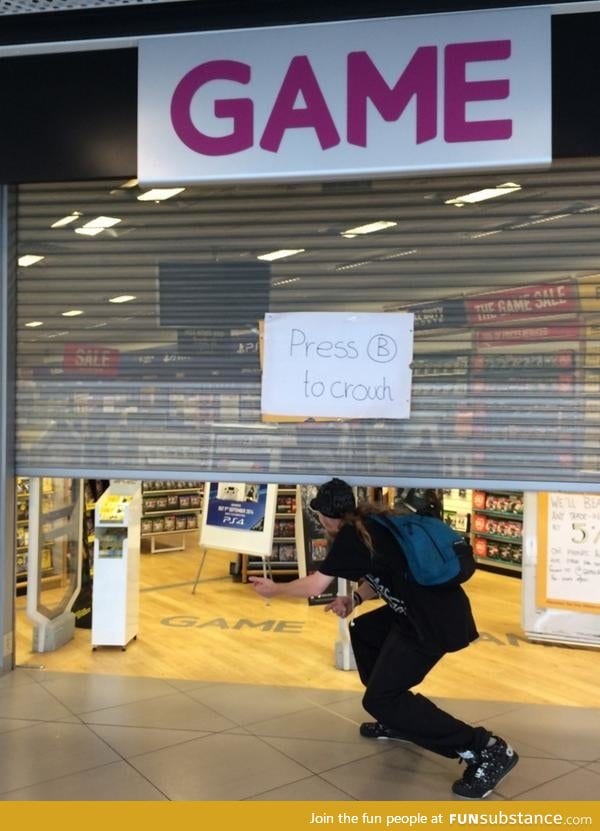 Video Game store makes the most of broken shutters