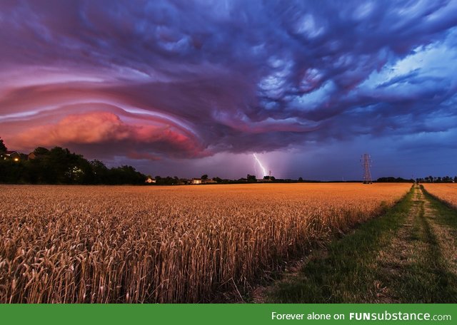 A storm blew over a UK farm