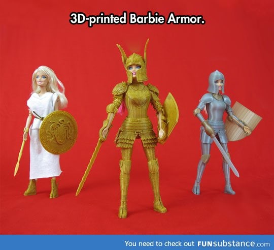 Barbie-compatible 3d printed medieval armor