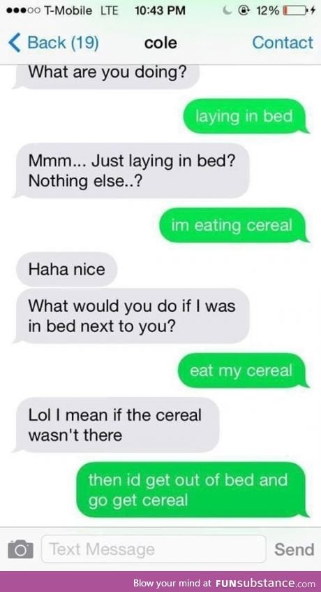 Cereal comes first