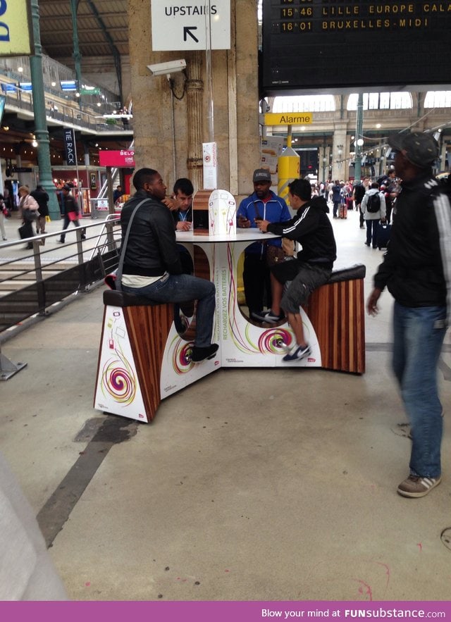Pedal charging station in Paris