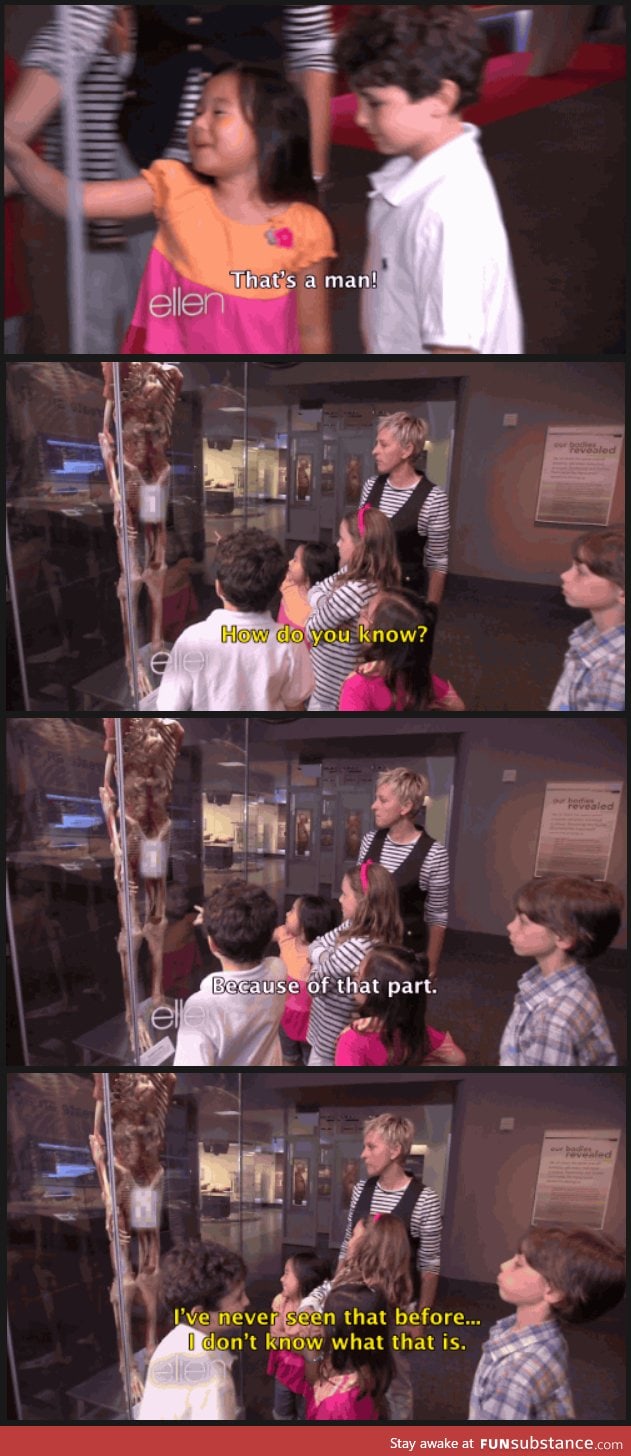 Ellen brings kids to a museum
