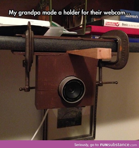Grandpa's webcam holder
