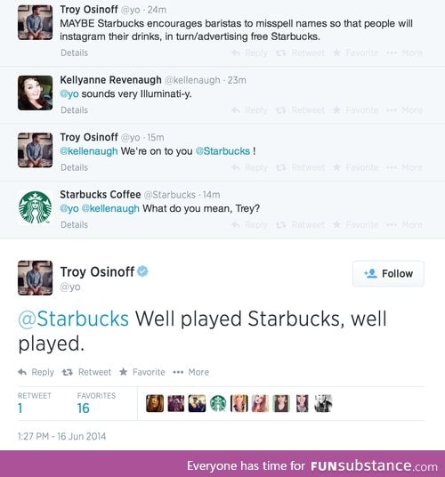 Well played Starbucks