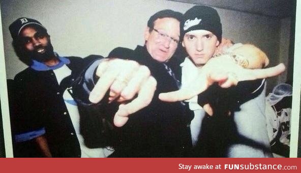 Epic pic of Robin Williams, Eminem and Proof