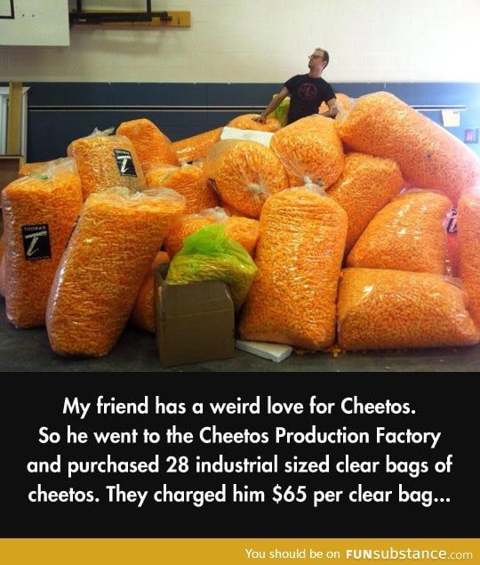 Some people have an irrational love for cheetos
