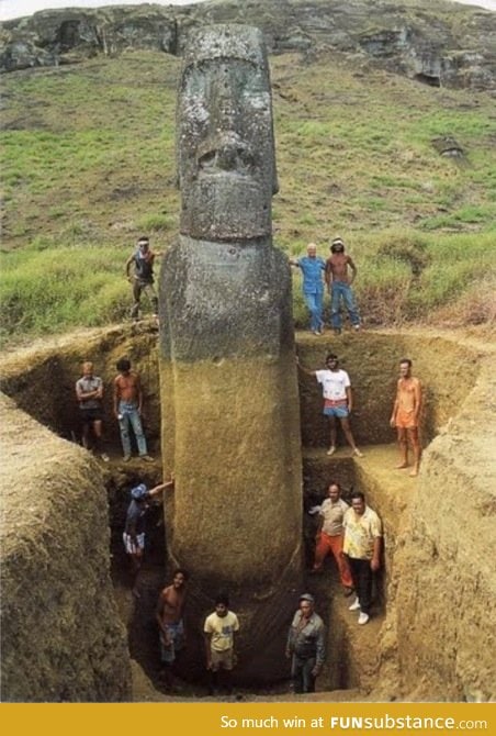 Easter Island unearthed statues are huge!