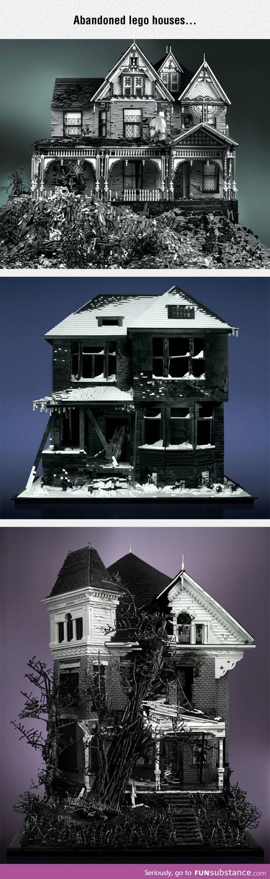 Artistic and scary houses made using lego