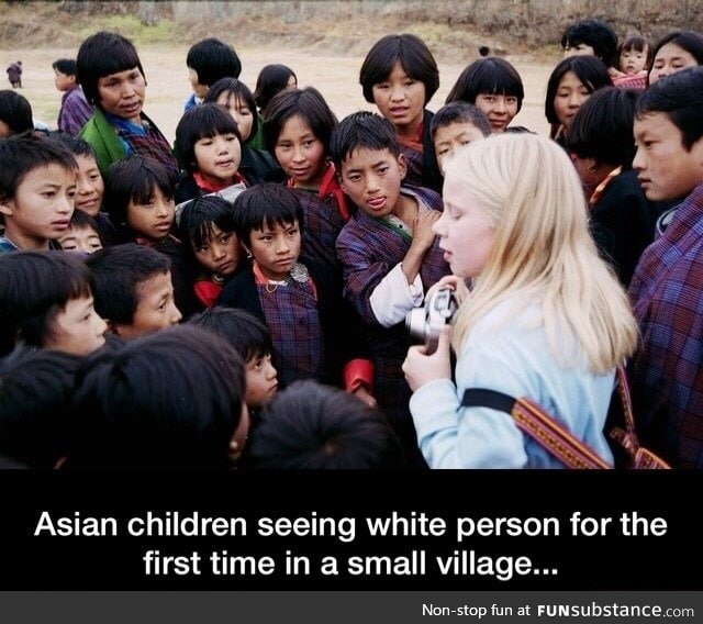 Asian seeing white people