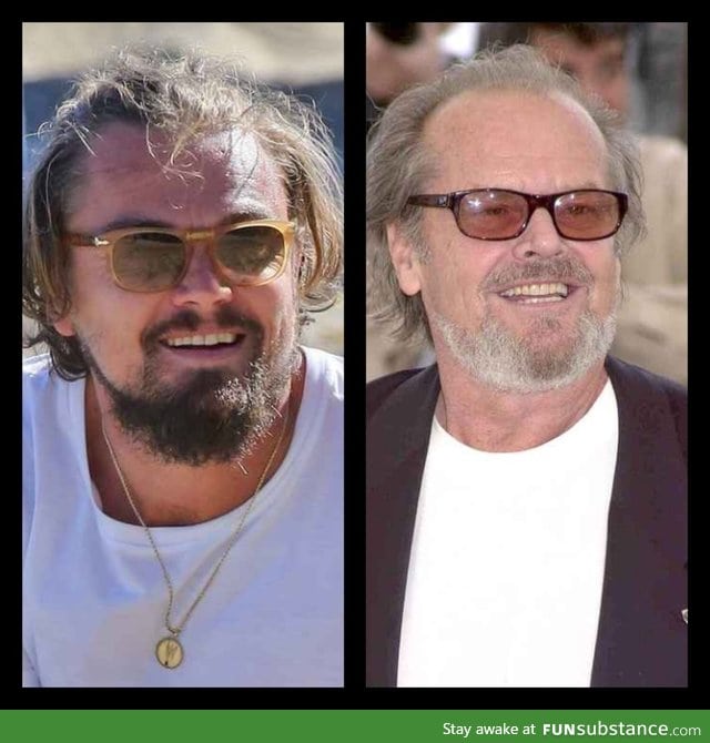 Leonardo di caprio has morphed into jack Nicholson