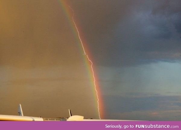 Lightning in a rainbow