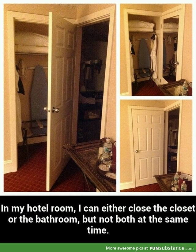 Most interesting door you'll ever see in a hotel room
