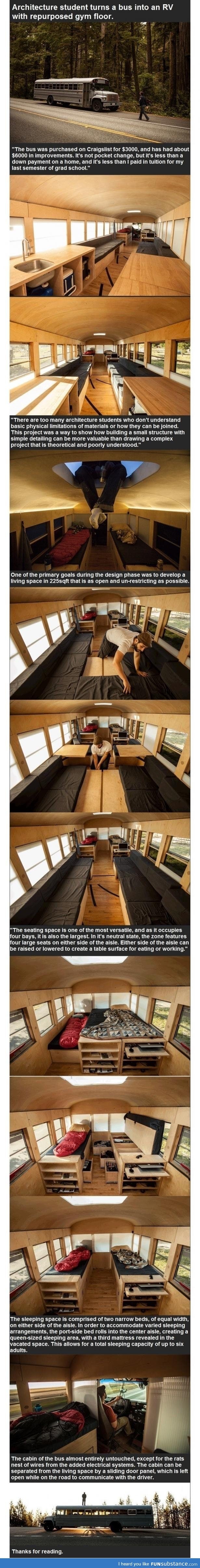 Bus converted into an RV