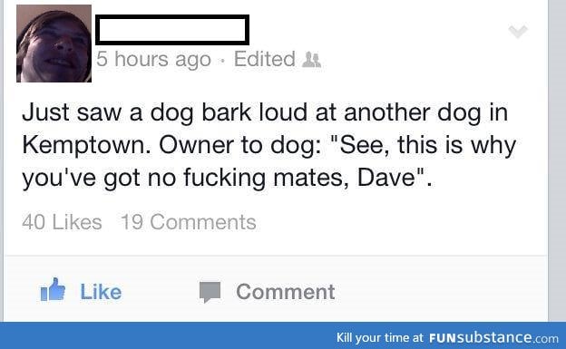 Get your shit together Dave