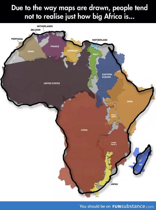 Never realized how big africa really is - FunSubstance