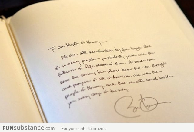 Obama may have the coolest handwriting of any President