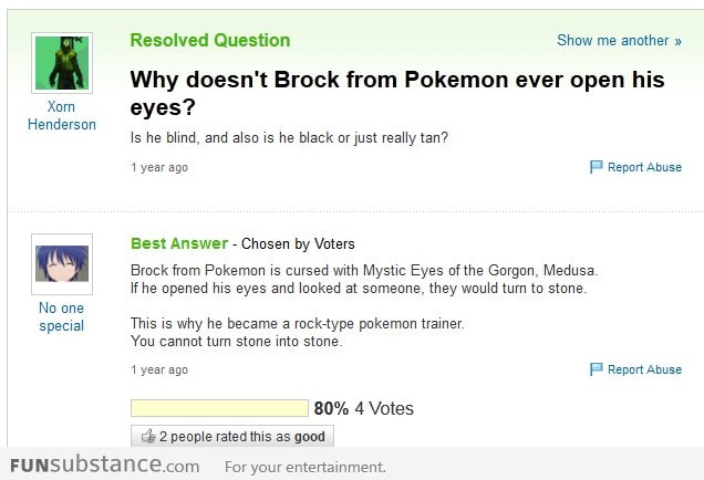 Why Pokemon's Brock never opens his eyes