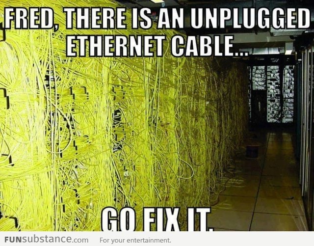 Ethernet cable mess