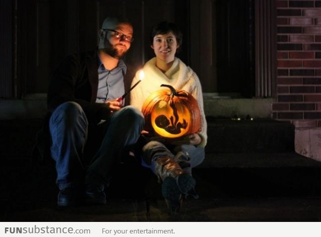 Awesome pumpkin-themed baby announcement