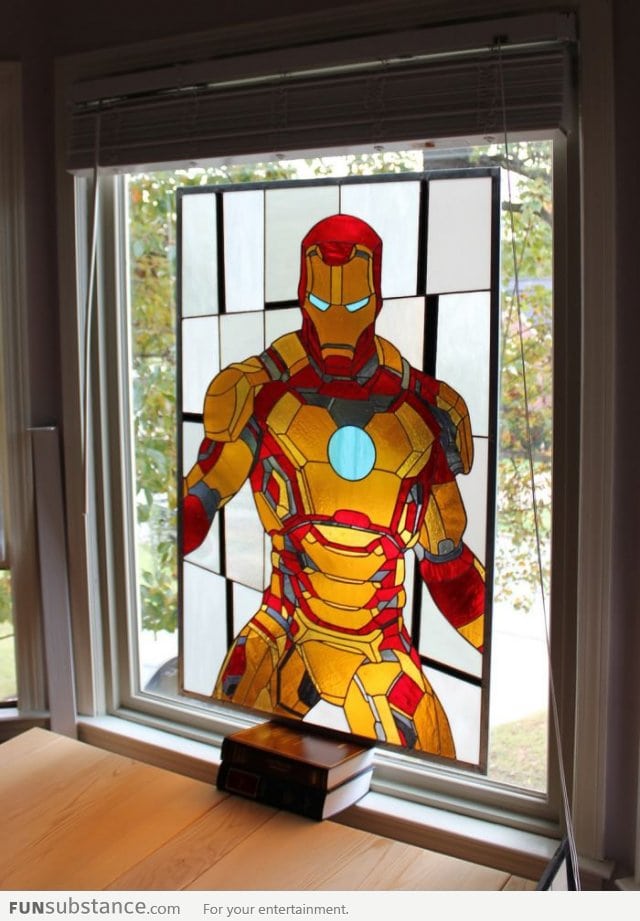 Iron Man in Stained Glass Windows