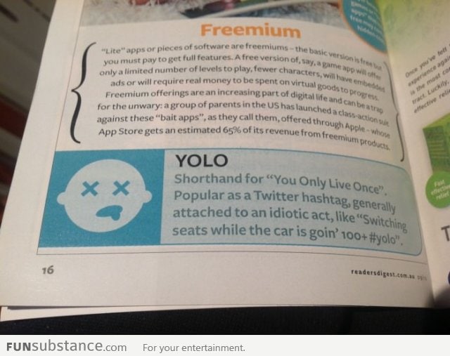 Reader's Digest on YOLO