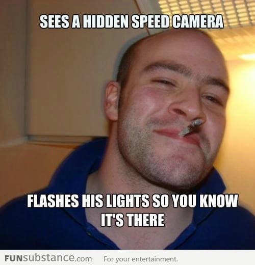 Good Guy Greg Spots a Speed Camera