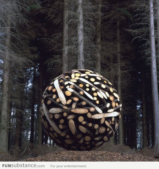 Giant sphere of wood