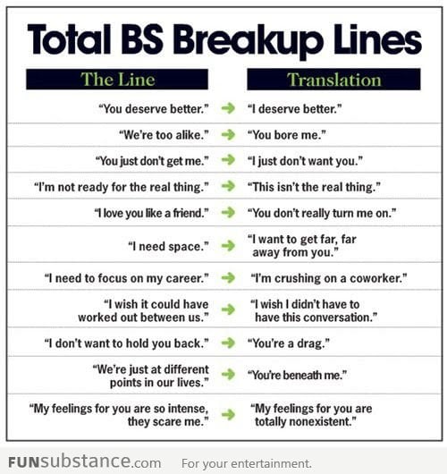 Total Bullshit Breakup Lines