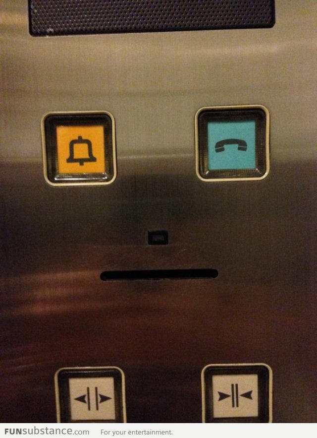 The elevator winked at me