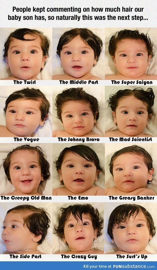 The many hair styles of a baby boy