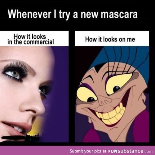 How I look when I try a new mascara
