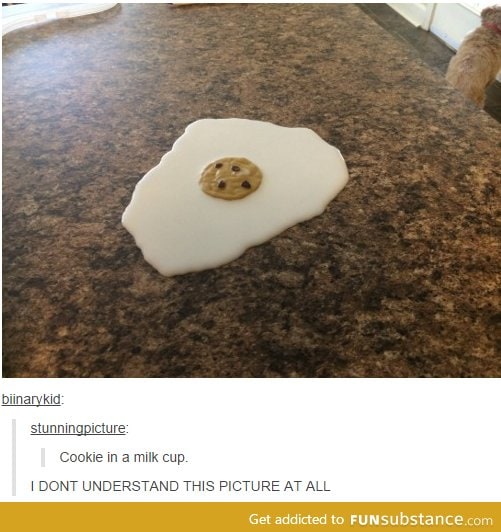 But...It's a cookie in a milk cup.  What's not to understand?