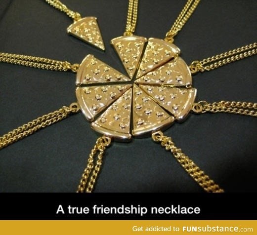 Pizza friendship necklace