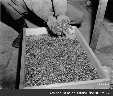 Wedding rings taken from people going into concentration camps