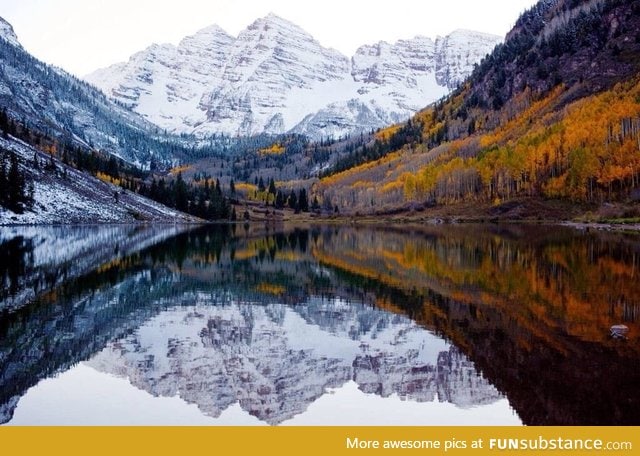 Winter and fall meet in the Colorado Rockies