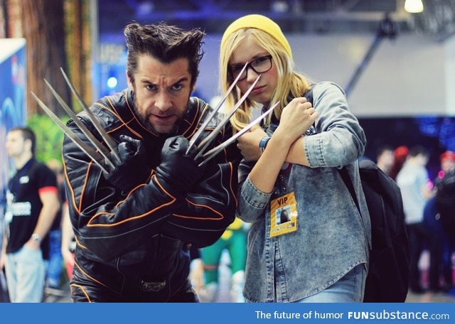 Wolverine at Comic Con Russia. Yes this is a cosplay