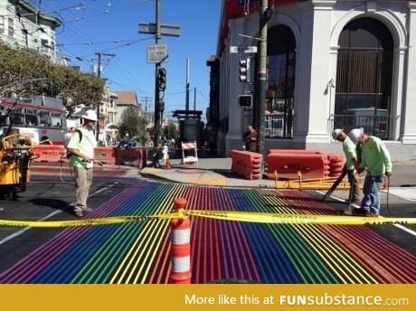 We now have rainbow crosswalks in San Francisco