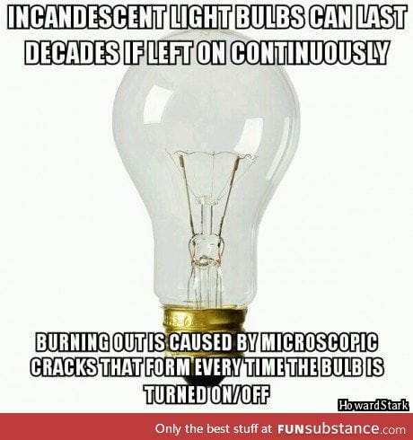 Interesting incandescent light bulbs fact