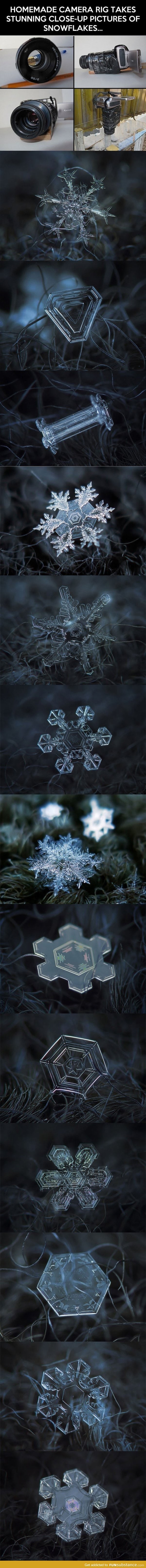 Snowflakes up close