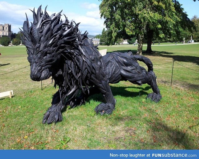 Made from old tyres. Awesome