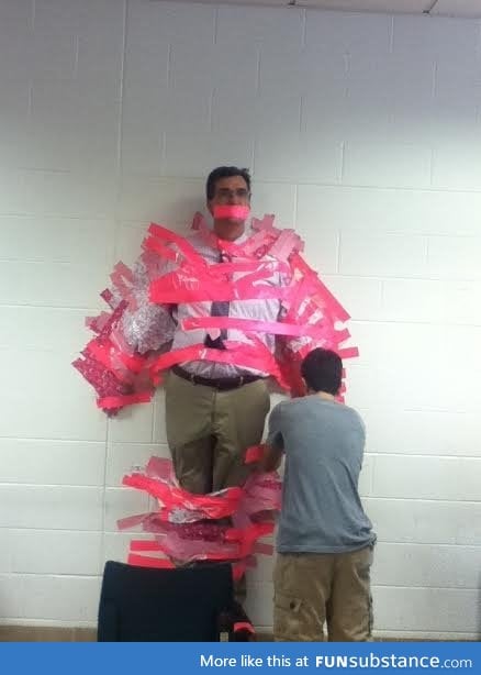 A principle wanted to help raise money for breast cancer